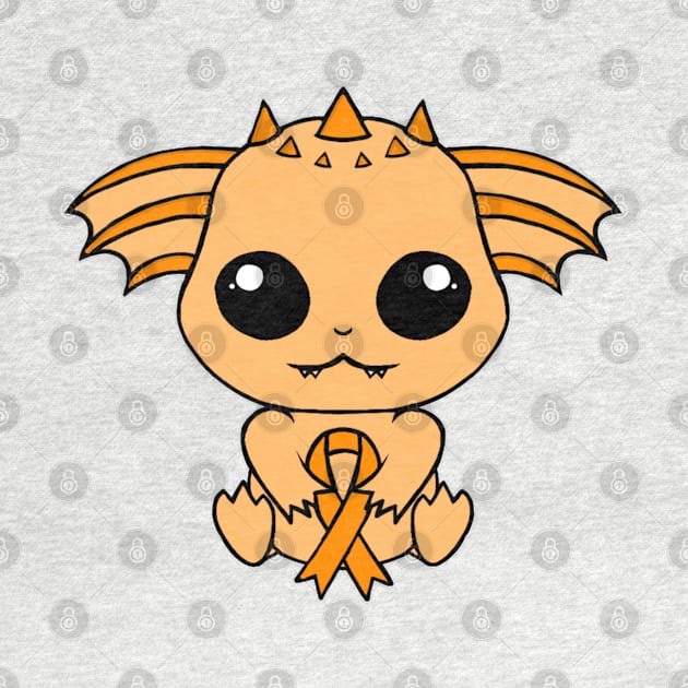 Cute Creature Holding an Awareness Ribbon (Orange) by CaitlynConnor